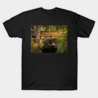 Peaceful Stream of Water Flowing under Bridge V1 T-Shirt